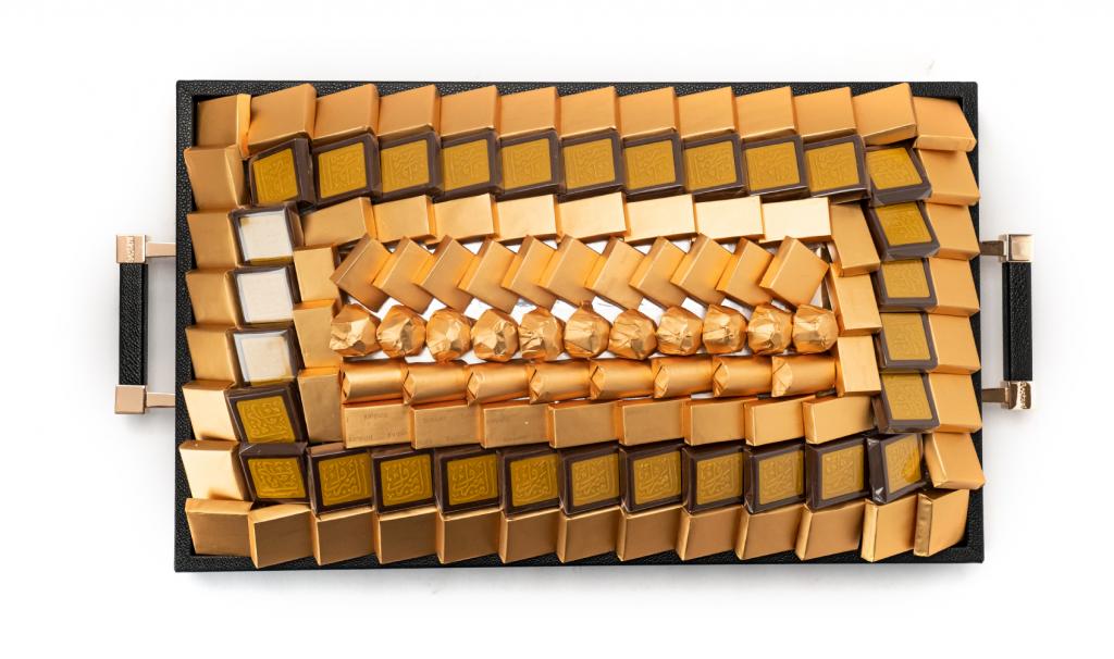 Congratulations Leathered Black Tray Medium