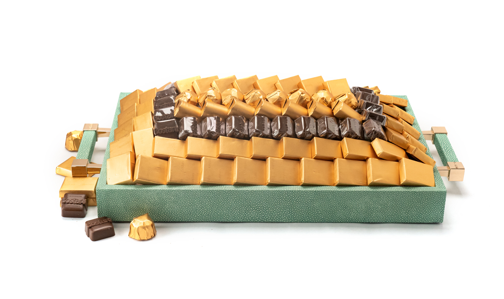 Leatherd Tray Tiffany Small Mix Chocolate