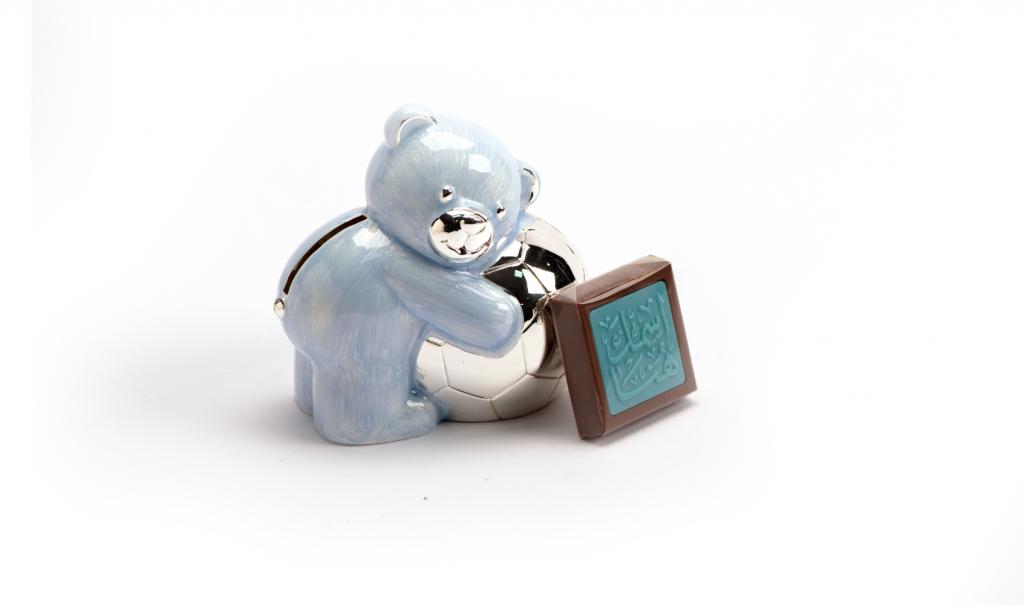 Money box bear blue