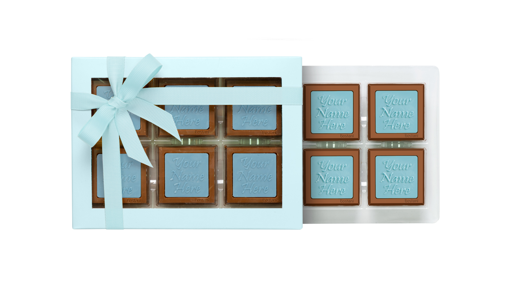 Transparent Box 6 PCS Chocolate Blue