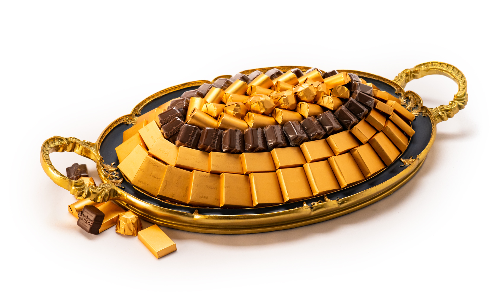 Mix Chocolate Medium Dark Blue Metal Tray