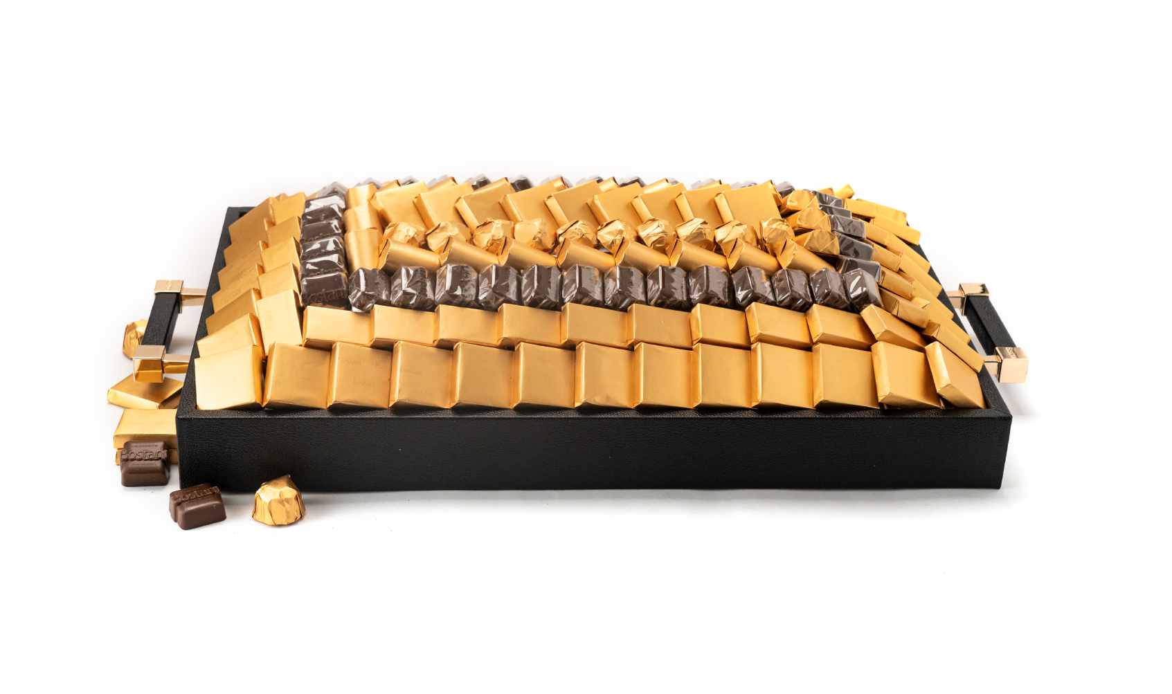 Leatherd Tray Black Medium Mix Chocolate