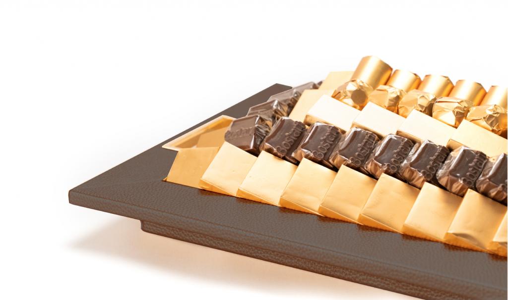 Leatherd Tray Brown Small Mix Chocolate