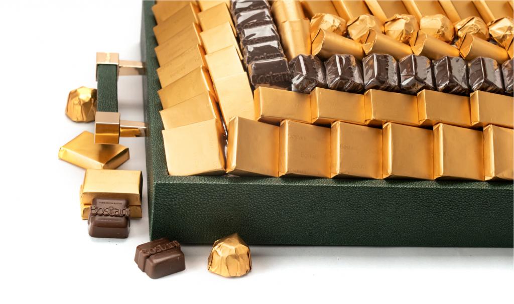 Leatherd Tray Green Medium Mix Chocolate