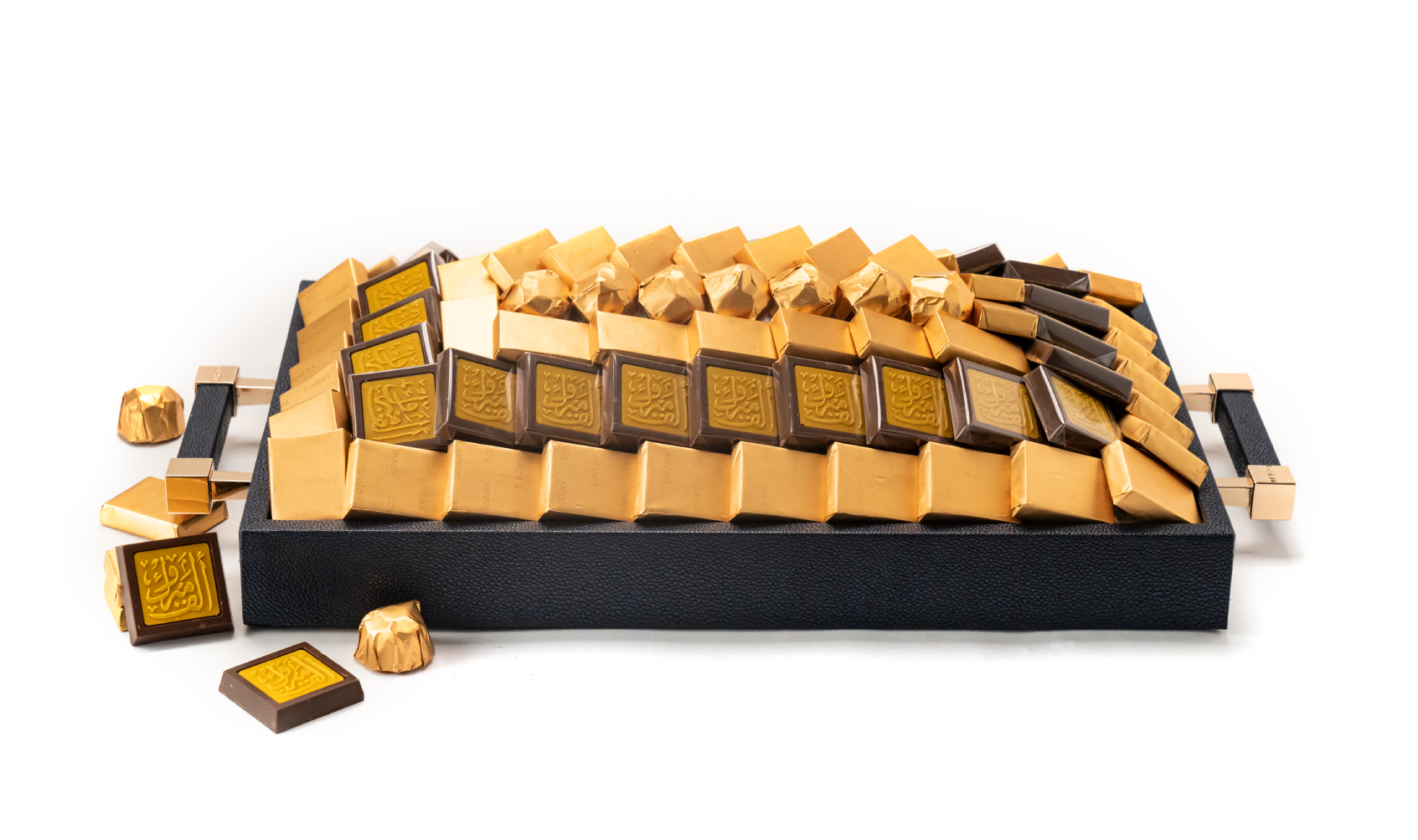 Congratulations Leathered Dark Blue Tray Small