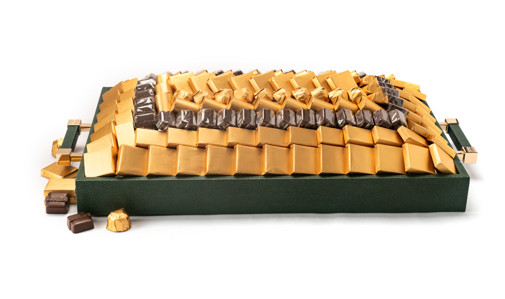 Leatherd Tray Green Medium Mix Chocolate