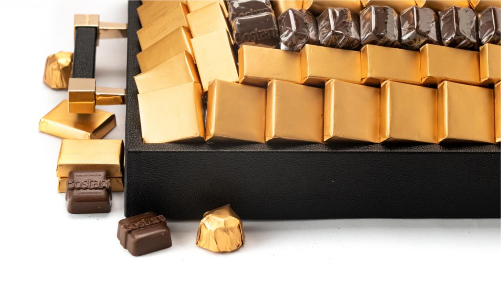 Leatherd Tray Black Medium Mix Chocolate