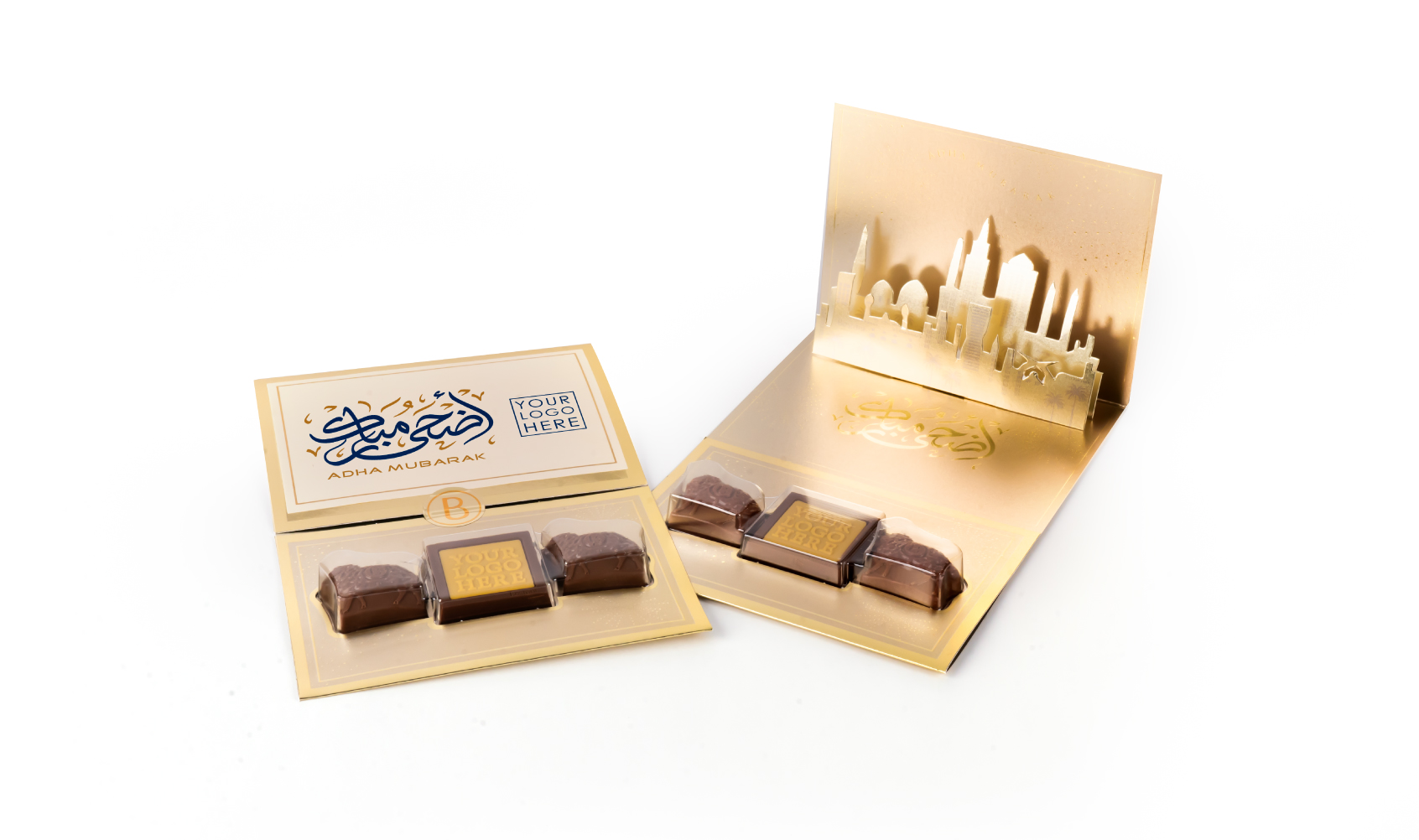 3D Eid Card Gold1