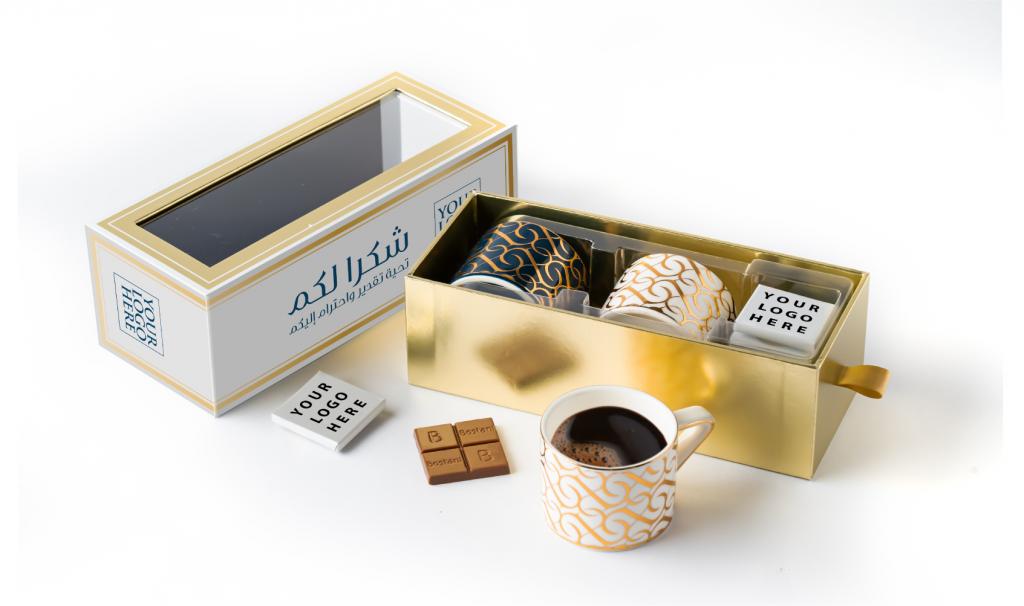 Dark Blue Espresso Mug In A Gold Box