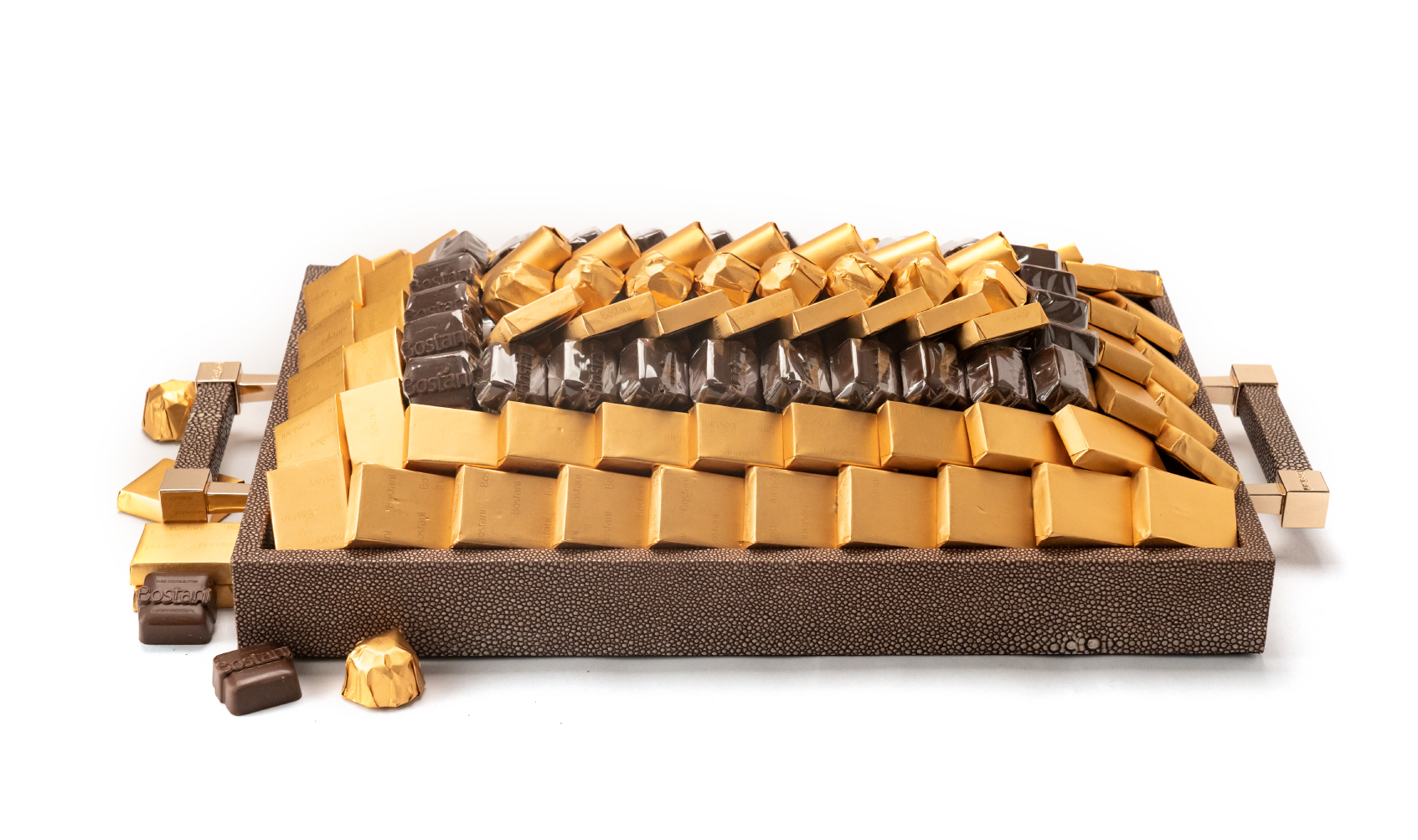 Leatherd Tray Brown Small Mix Chocolate
