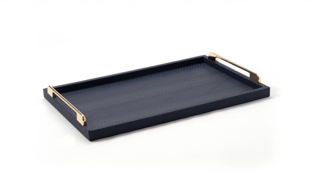 Congratulations Leathered Dark Blue Tray Medium