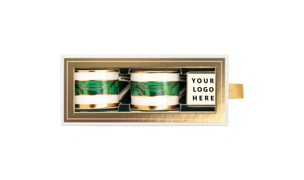 Green Espresso Mug In A Gold Box