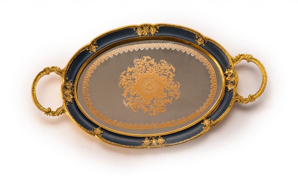 Mix Chocolate Medium Dark Blue Metal Tray