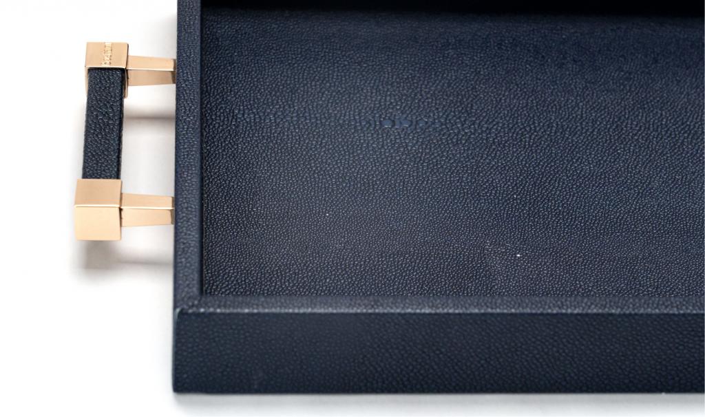 Leatherd Tray Dark Blue Medium Mix Chocolate