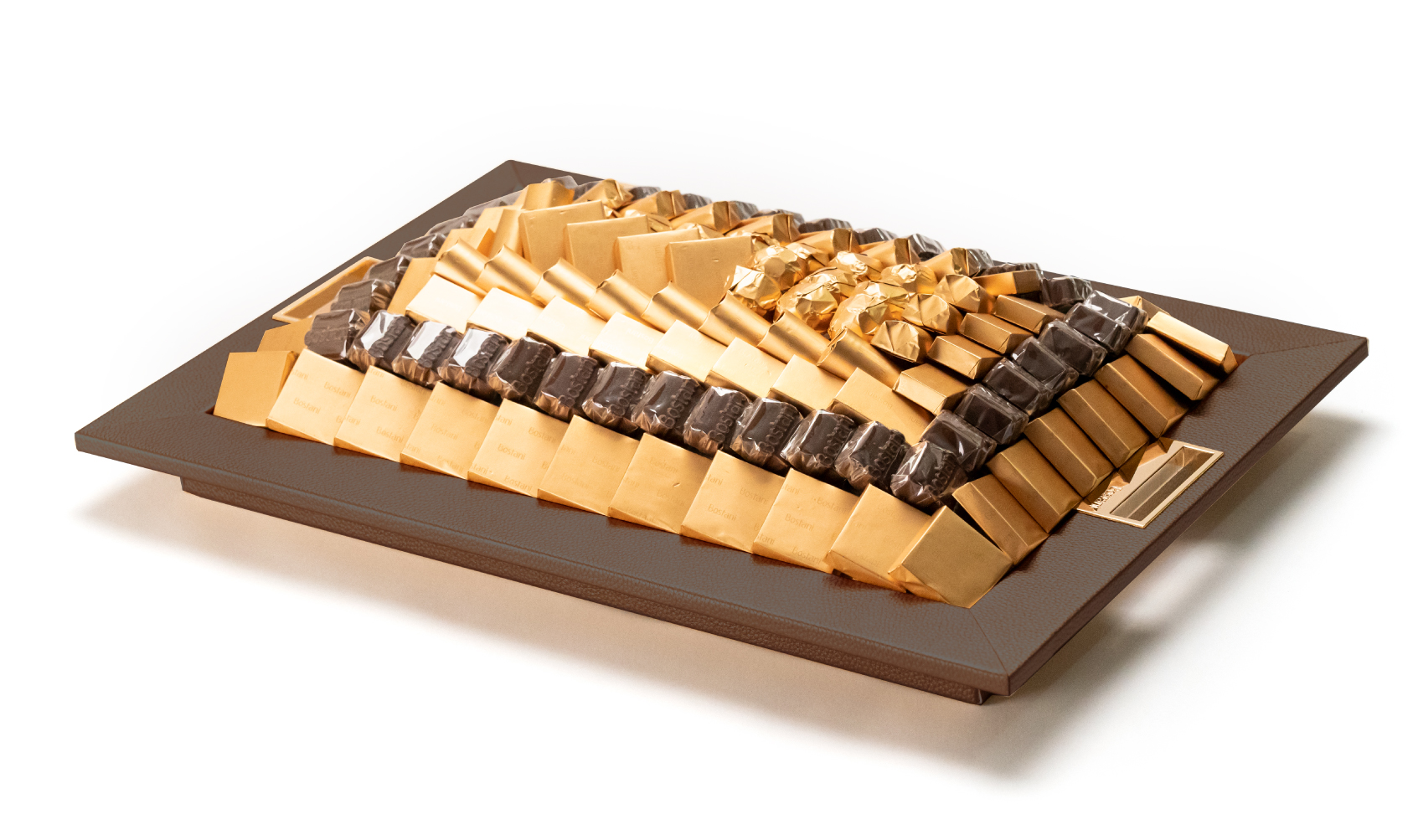 Leatherd Tray Brown Medium Mix Chocolate