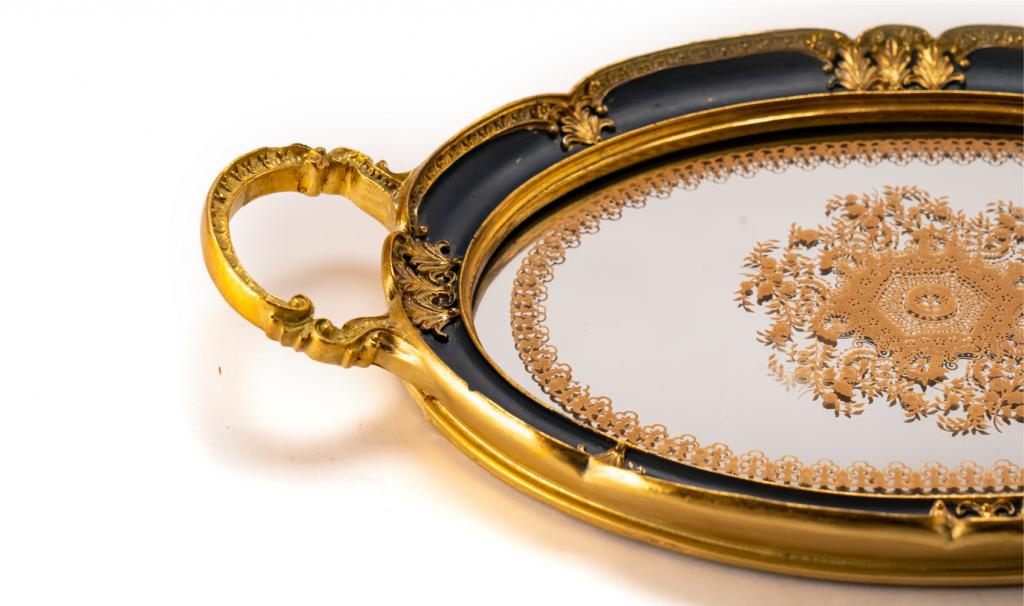 Mix Chocolate Medium Dark Blue Metal Tray