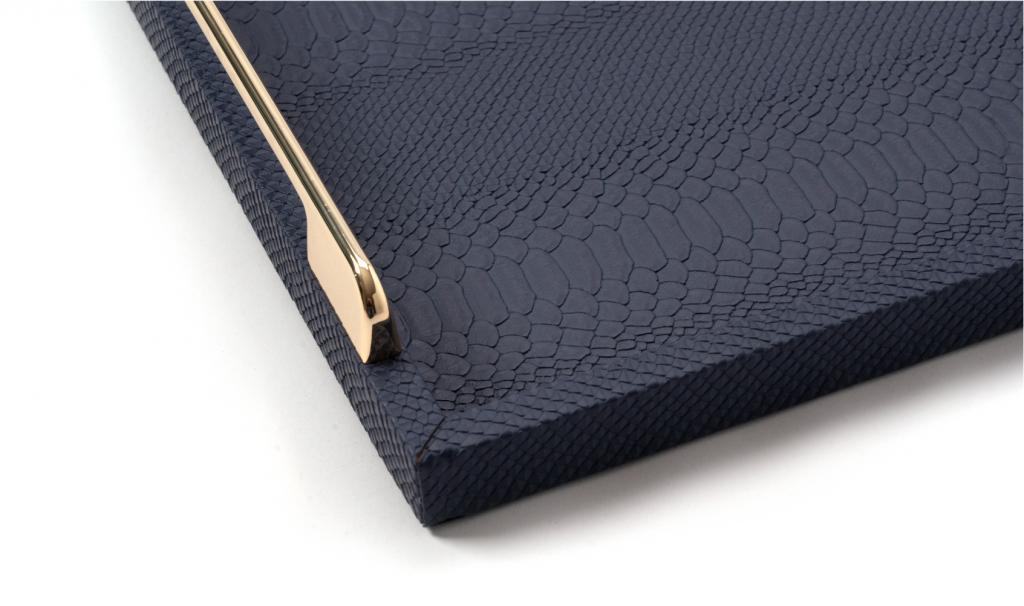 Congratulations Leathered Dark Blue Tray Medium