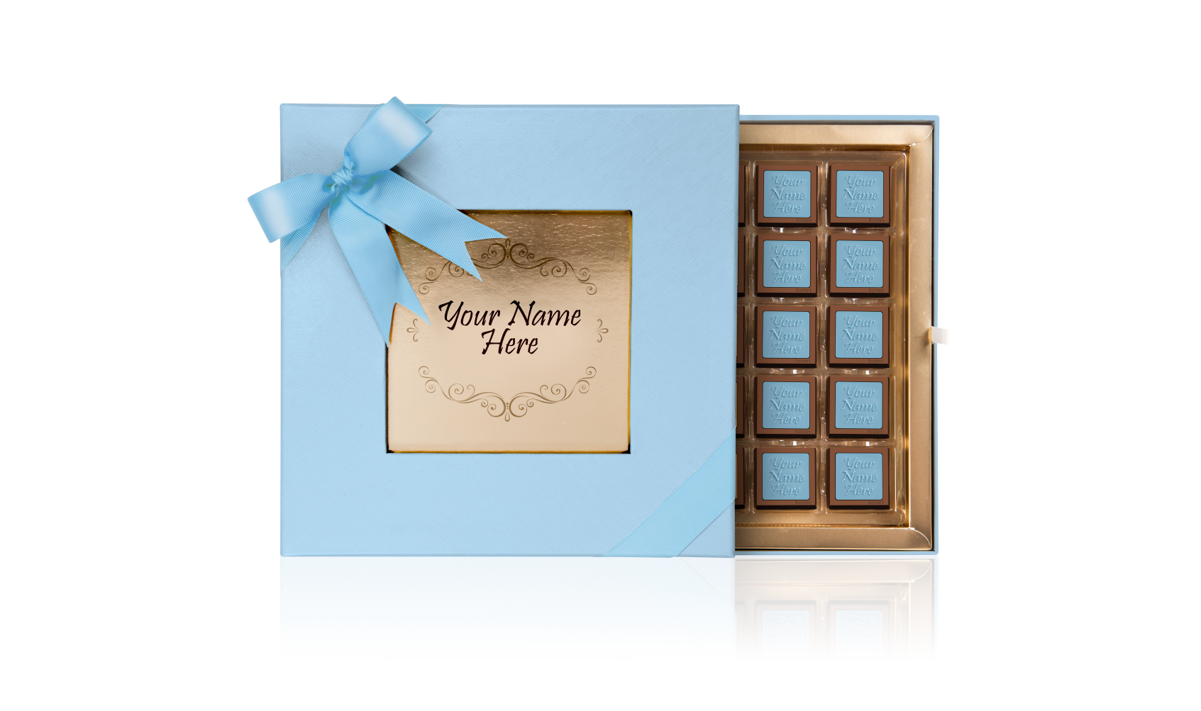 Leathered Box 50 PCS Chocolate blue