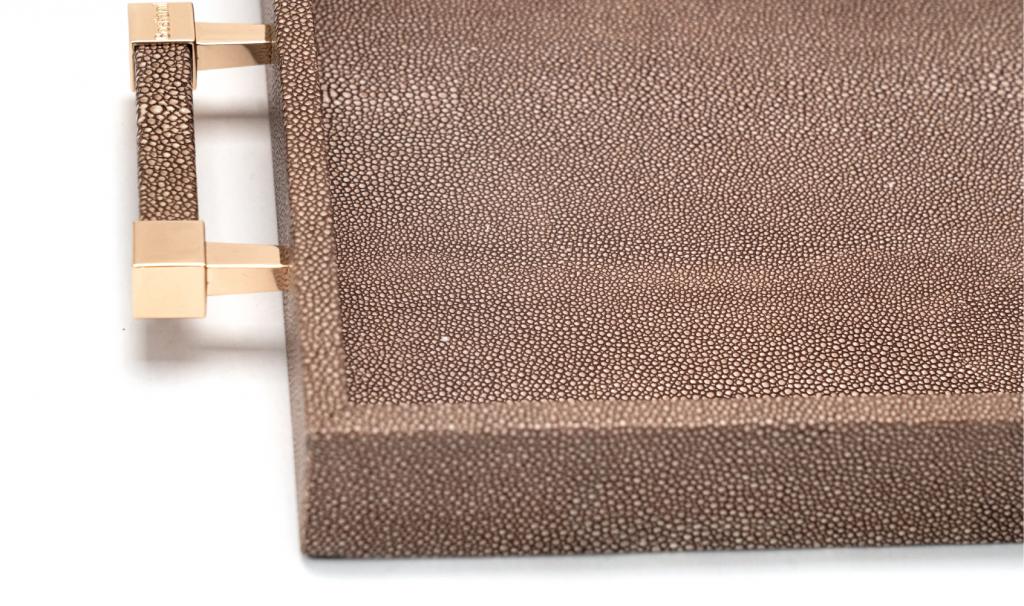 Leatherd Tray Brown Small Mix Chocolate