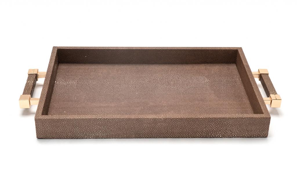 Leatherd Tray Brown Medium Mix Chocolate