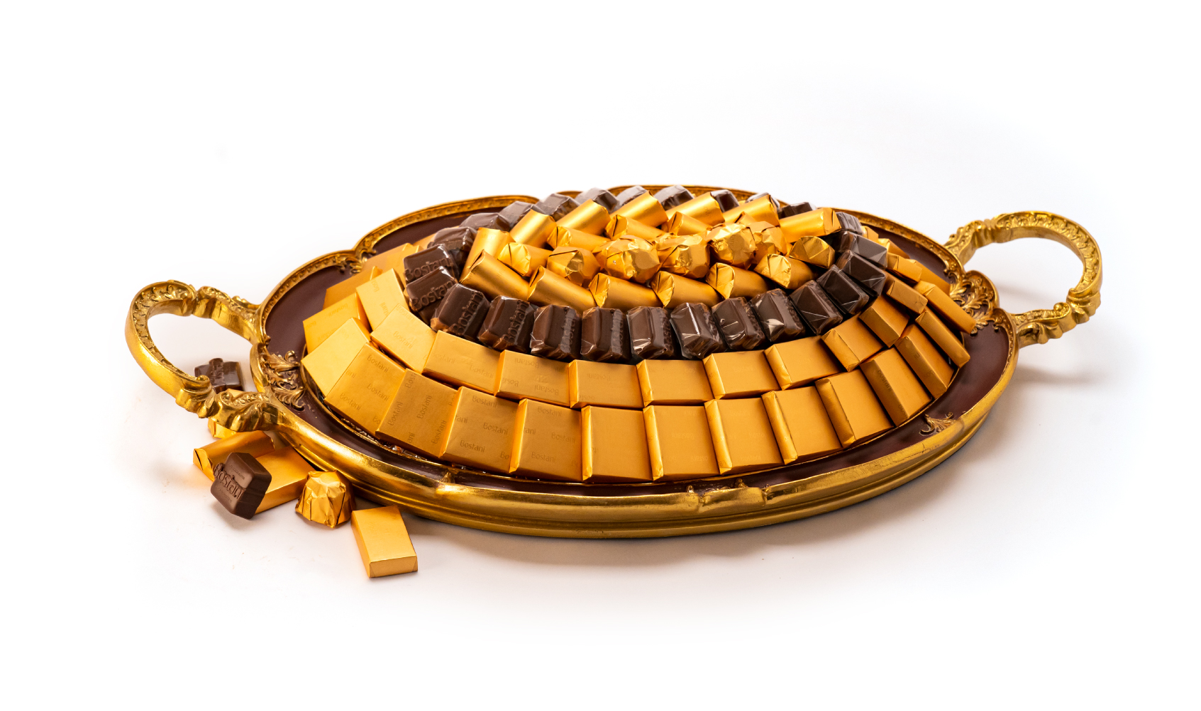 Mix Chocolate Medium Brown Metal Tray