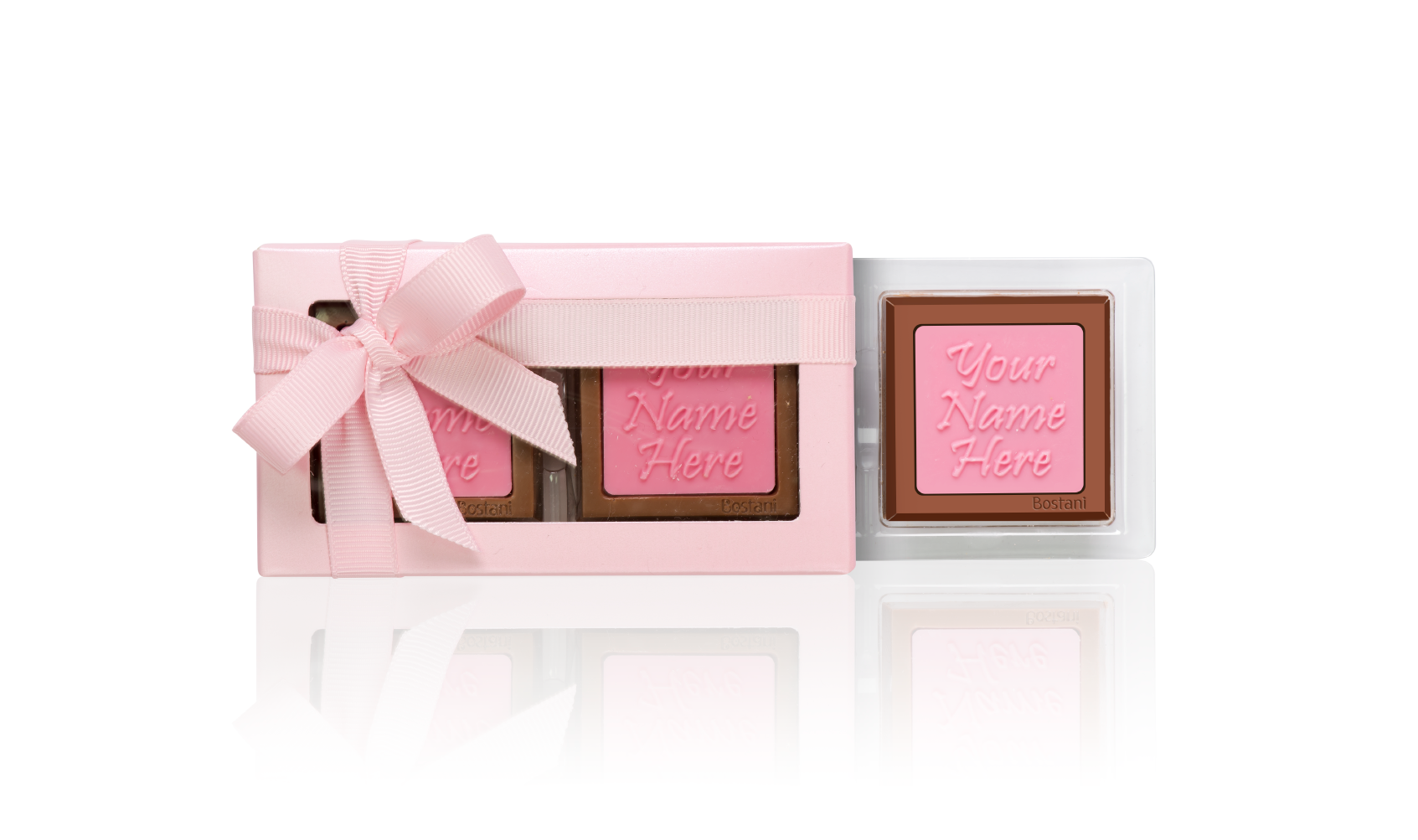 Transparent Box 2 PCS Chocolate Pink