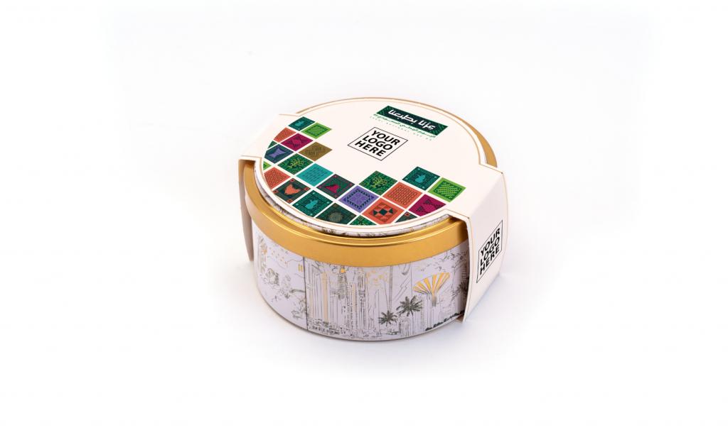 Round National Metal Box 