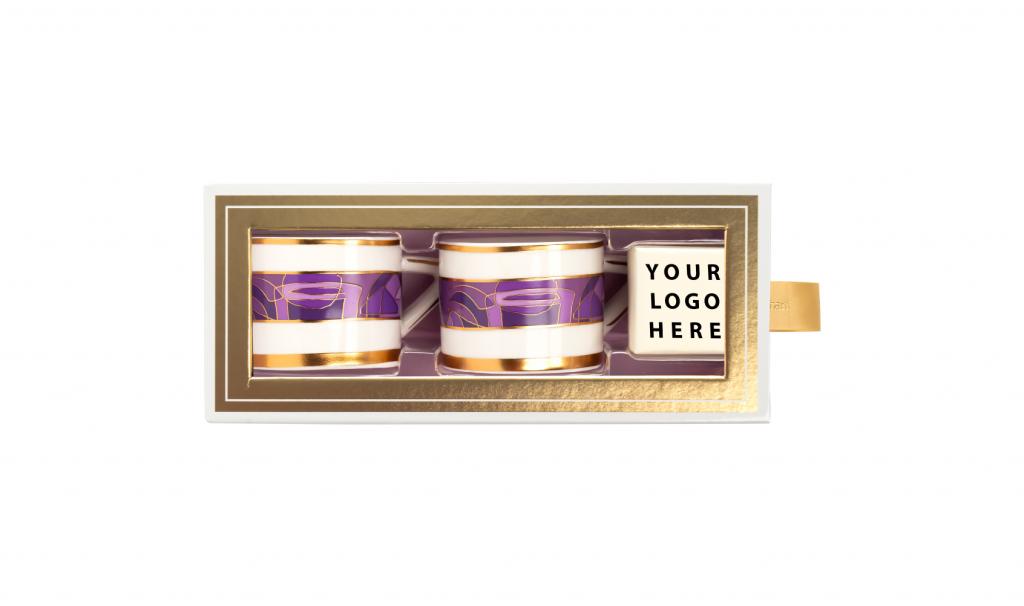 Purple Espresso Mug In A Gold Box