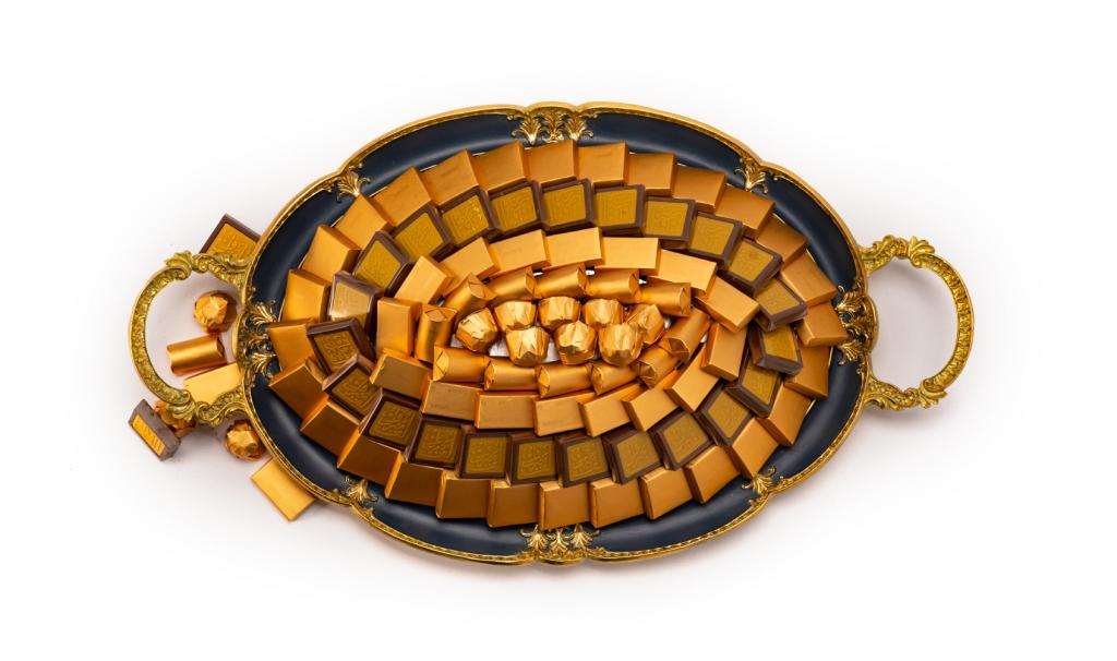Congratulations Metal Tray Dark Blue Big