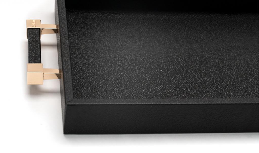 Leatherd Tray Black Medium Mix Chocolate