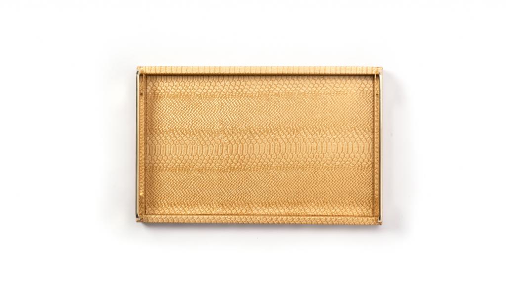 Congratulations Leathered Gold Tray Small